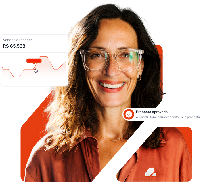 Corretora usando o app da Base com cards de vendas e propostas